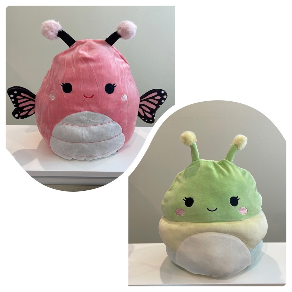 NWT 12” Andreina the Butterfly Rutabaga the Caterpillar FLIPAMALLOW Squishmallow